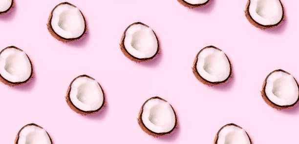 istock Coconut on pink background. Minimal concept. 1170281632