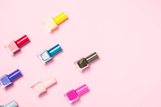 istock Nail polish bottles pattern background. Close up. 1170281656