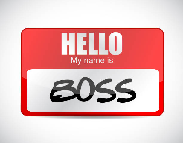 Boss name tag illustration design vector art illustration