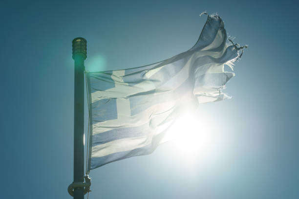 istock Greek flag waving o wind. 1170285758