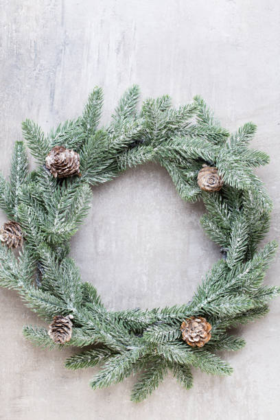 istock Christmas wreath. Christmas decorations on white background. Flat lay, top view 1170287858