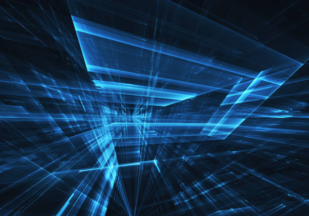 istock Abstract 3D fractal background, 3D illustration. Virtual Neon City 1170287941