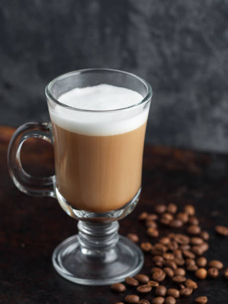 istock Coffee alcoholic or non-alcoholic cocktail on a dark background with roasted coffee beans 1170288030