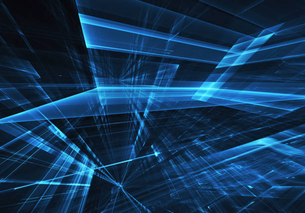istock Abstract 3D fractal background, 3D illustration. Virtual Neon City 1170288128