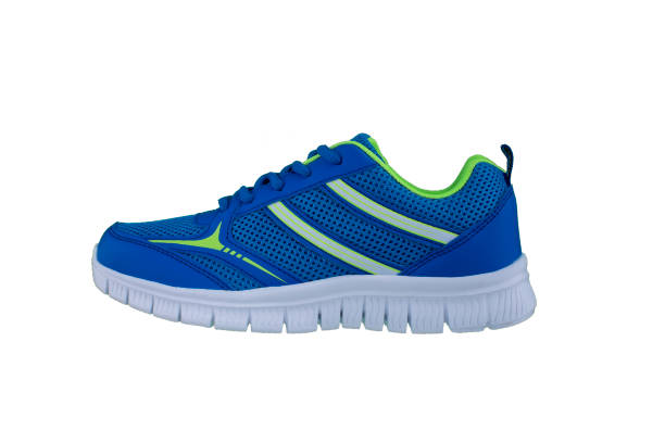 istock Sneakers. Blue sport shoes side view 1170288836