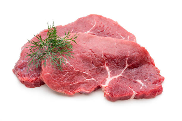istock Fresh raw beef steak isolated on white. 1170288891