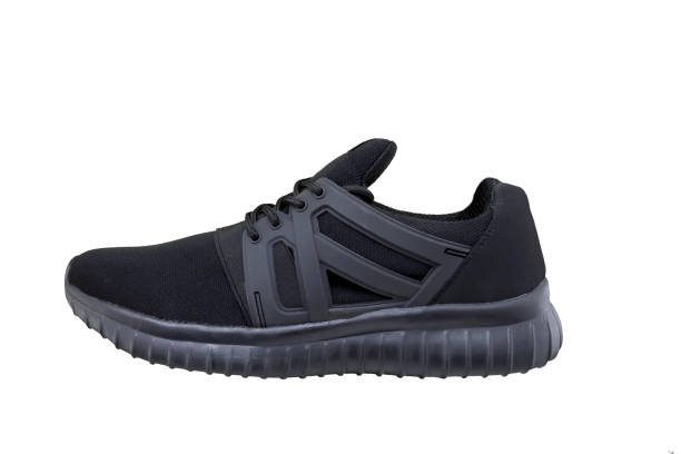 istock Sneaker black white background. Sport shoes 1170289851