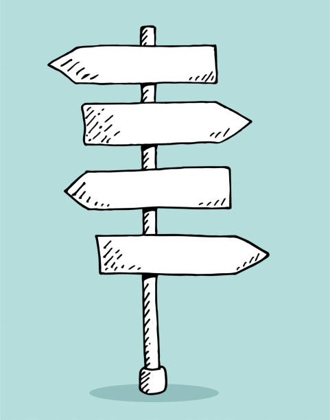 Sketch directional sign directional sign directional sign stock illustrations
