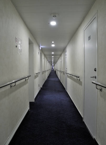istock Ship interior cabins corridor diminishing perspective. 1170294686