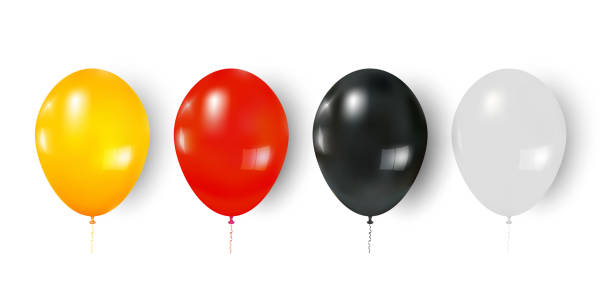 красочные воздушные шары изолированы на белом фоне, как праздновать и партии концепции. векторная иллюстрация. - yellow balloon stock illustrations
