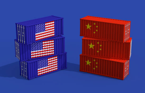 istock Trade friction between America and China concept. 3D render 1170298120