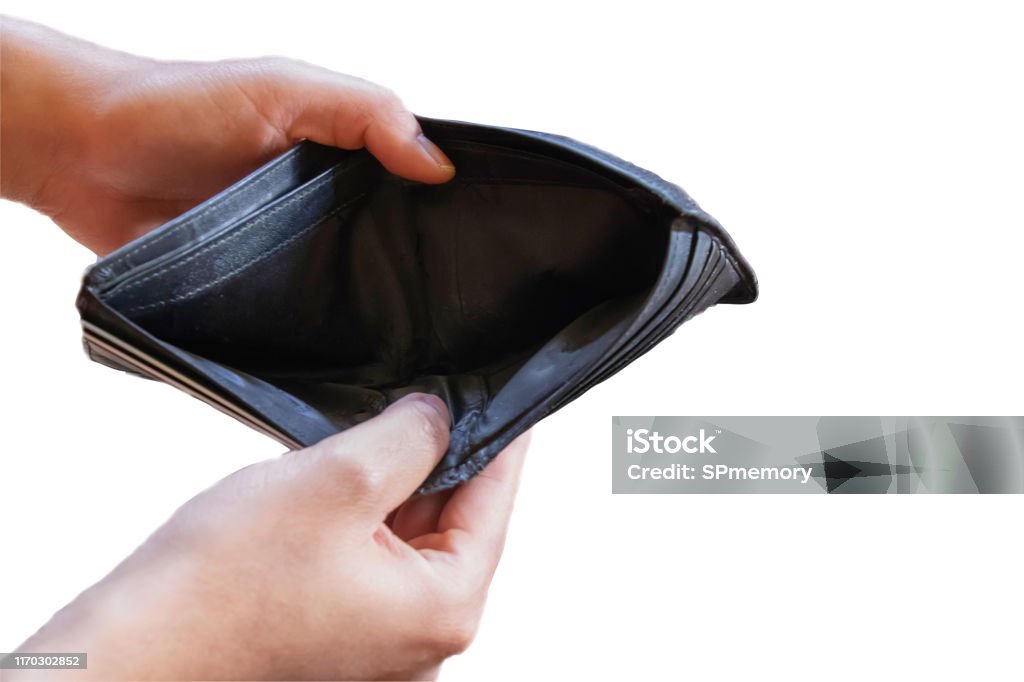 Man Hand Open An Empty Wallet On Isolated White Background With Clipping  Pathmoney Risk Poverty Penniless And Unemployment Concept Stock Photo -  Download Image Now - iStock