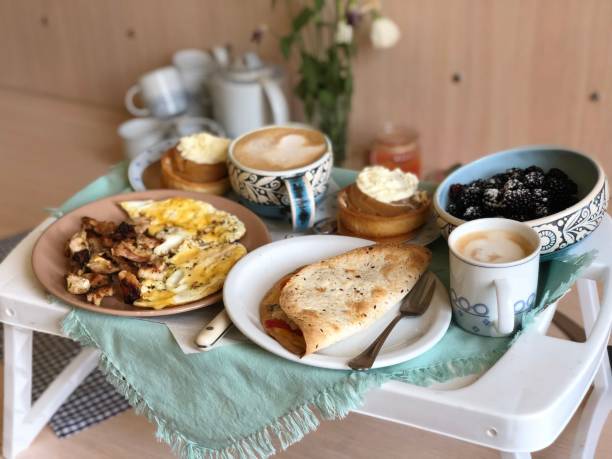 istock Breakfast on the food tray at home 1170302871