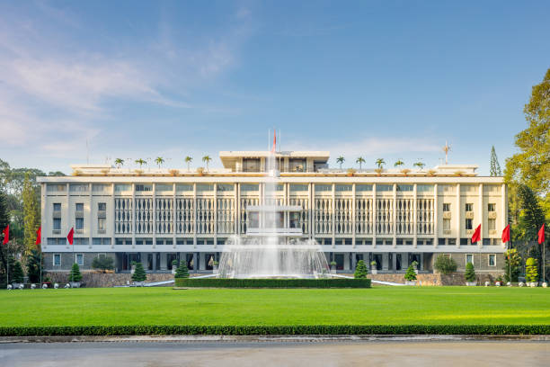 Independence Palace in Ho Chi Minh City, Vietnam. Independence Palace in Ho Chi Minh City, Vietnam. Independence Palace is known as Reunification Palace and was built in 1962-1966. palace stock pictures, royalty-free photos & images