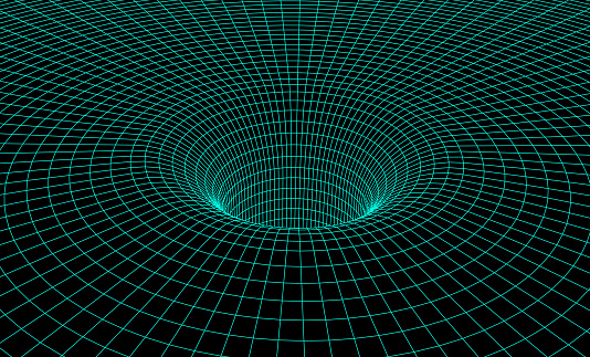 Black hole scheme with gravity grid for scientific presentation or abstract background