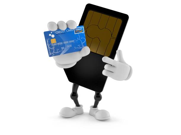 istock SIM card character holding credit card 1170308488