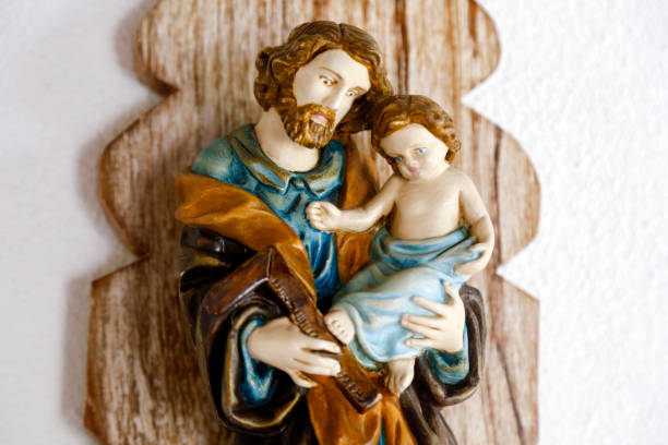 Saint Joseph worker and baby Jesus of the Catholic Church - Sao Jose Operario - Menino Jesus - St Joseph