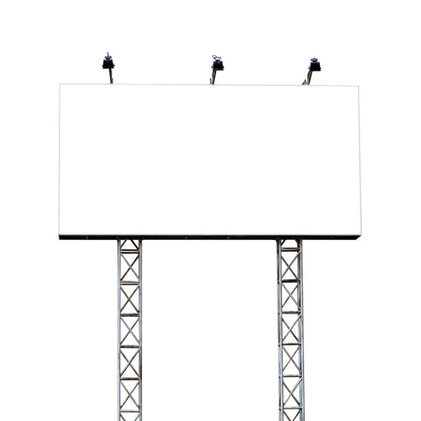 istock Blank billboard mockup with white screen isolated. Copy space banner for advertisement. Outdoor Frame template poster media Ads display. 1170309540