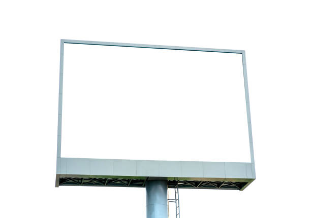 istock Blank billboard mockup with white screen isolated. Copy space banner for advertisement. Outdoor Frame template poster media Ads display. 1170310870