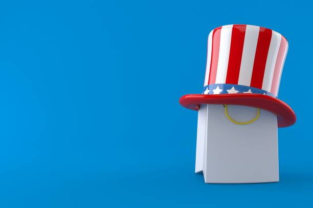 istock Shopping bag with usa hat 1170310948