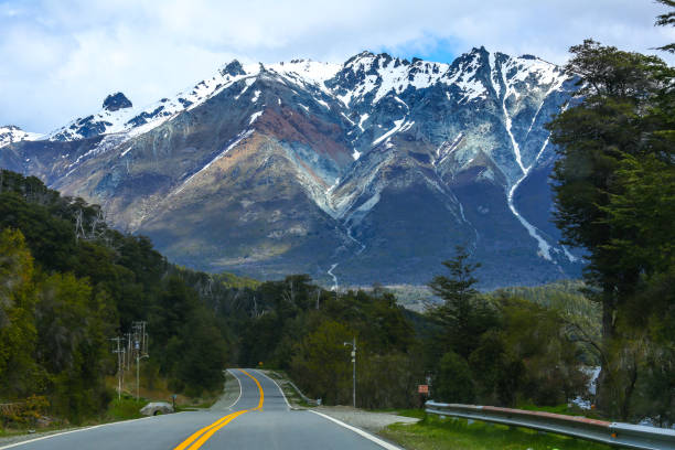 On a road in Patagonia Traveling along Route 40 in Argentine Patagonia is like being in paradise. bariloche stock pictures, royalty-free photos & images