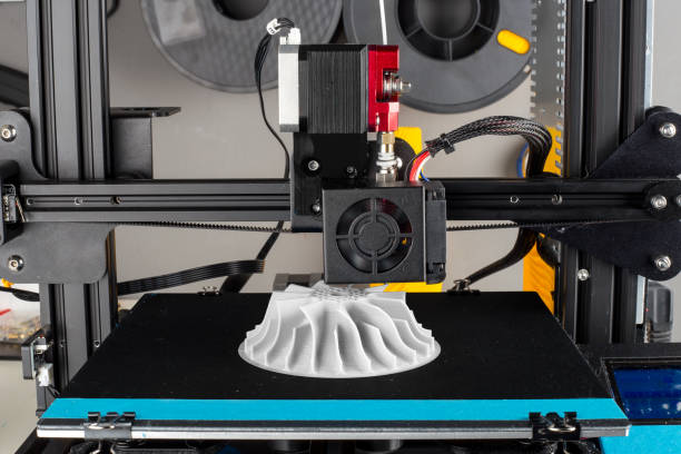 impresora 3d imprimiendo una rueda de compresión para turbocargador - 3d printing fotografías e imágenes de stock