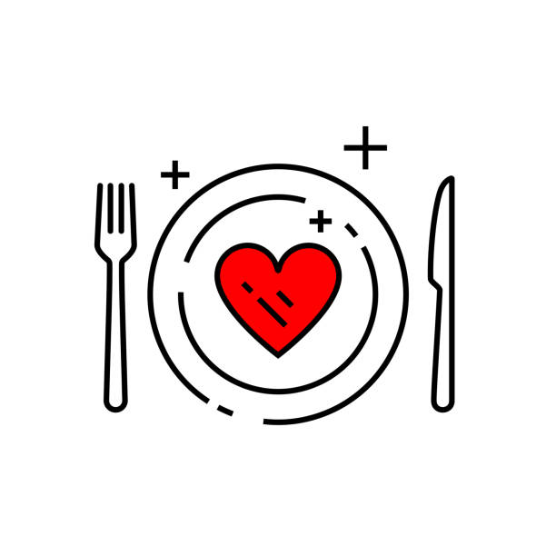 ilustrações, clipart, desenhos animados e ícones de ícone da dieta do coração - heart shape healthy lifestyle valentines day romance