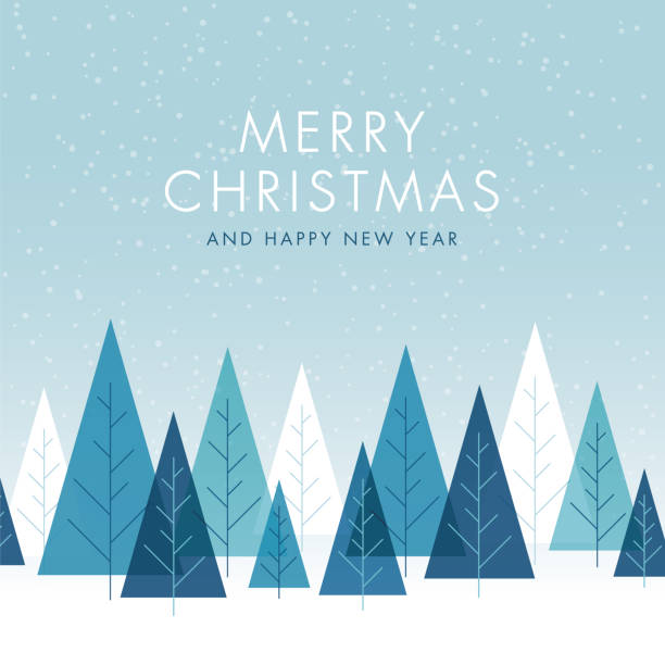 ilustraciones, imágenes clip art, dibujos animados e iconos de stock de fondo de navidad con árboles. - holiday background
