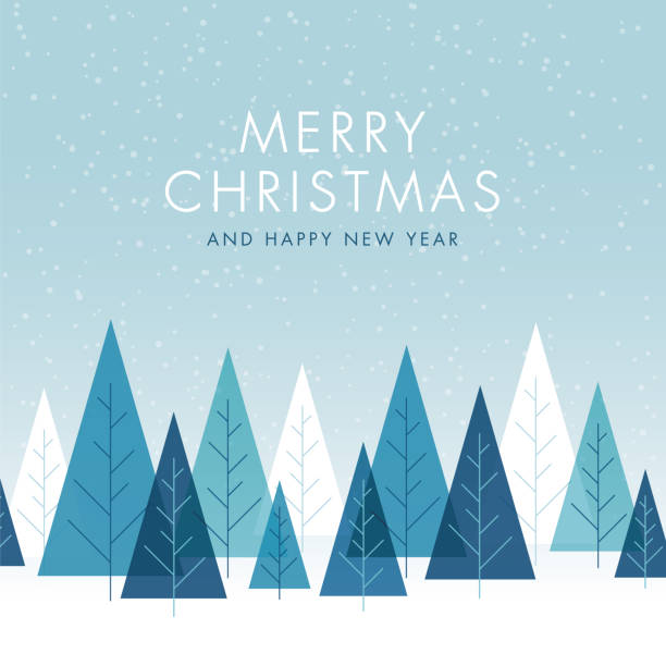 Christmas Background with Trees.