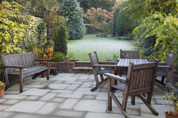 istock Patio and garden in autumn 1170331113