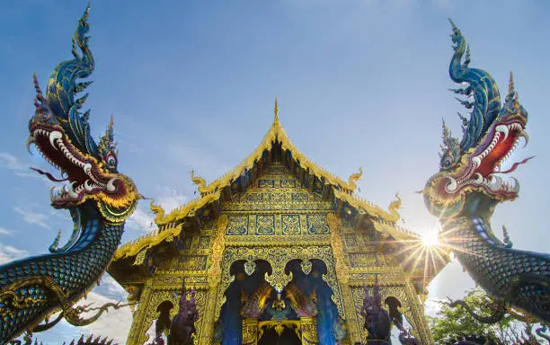 Beautiful temple, at Wat rong sua ten,Chiangrai, Thailand.