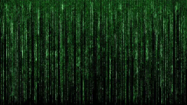 green binary matrix code abstract computer hacker digital network concept black background