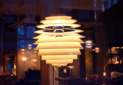 Lamp in the Restaurant in Krakow. Poland