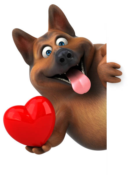 istock Fun german shepherd dog - 3D Illustration 1170337466