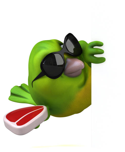 istock Fun green bird - 3D Illustration 1170337523