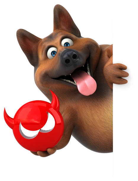 istock Fun german shepherd dog - 3D Illustration 1170338028