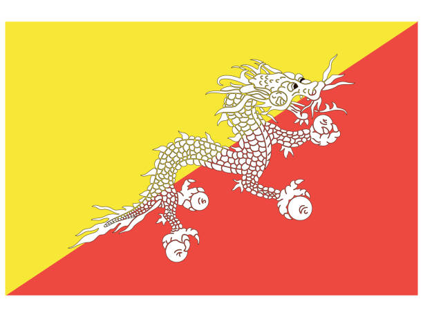 istock Bhutan Beautiful national flag. original colors and proportion. Simply and trendy Flat design. vector illustration for web,logo, icon and background. eps10, from all countries flag set. 1170339989