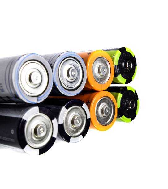 istock Salt and alkaline batteries, source of energy for portable technology. AAA and AA batteries 1170341477