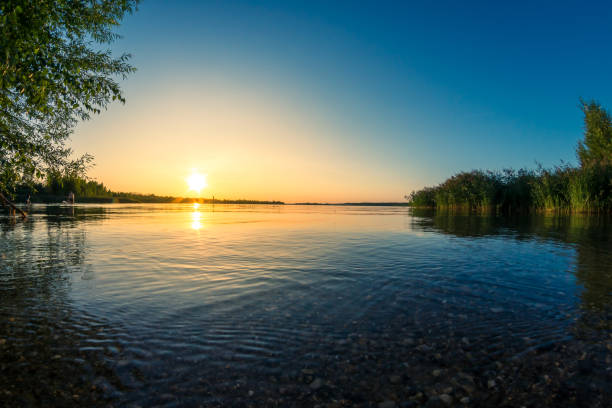 Dusk at the Markkleeberger Lake near Leipzig, Germany