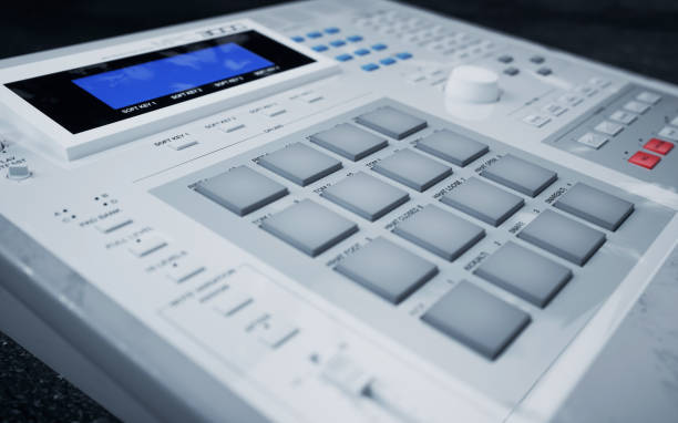 istock Classic drum machine, closeup 3d render with depth of field 1170350177