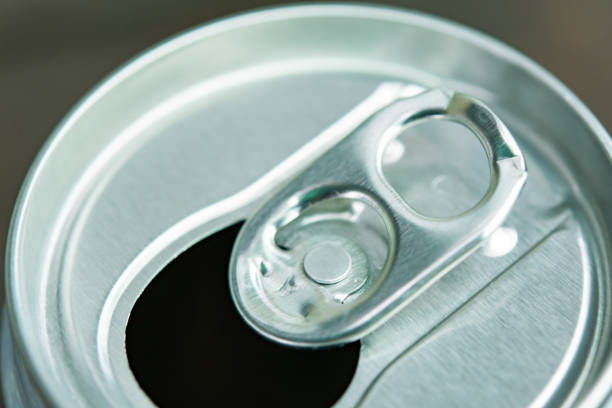 istock Close up ring pull tab aluminum of cans 1170351660