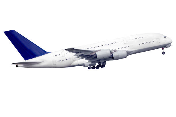 istock Big aeroplane is taking-off on white background. 1170351769