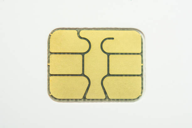 Close up of credit card micro chip
