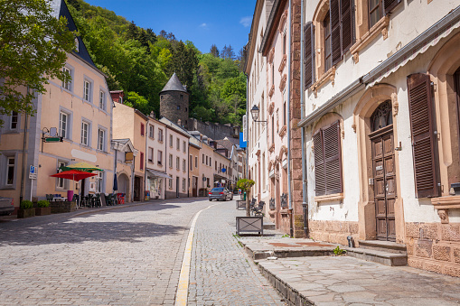 Streets of Vianden. \nVianden, Oesling, Luxembourg.