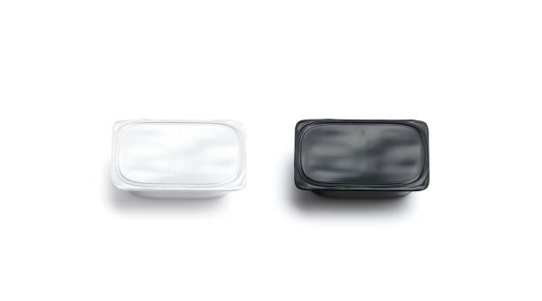 istock Blank blank and white butter box mockup set, top view 1170353756