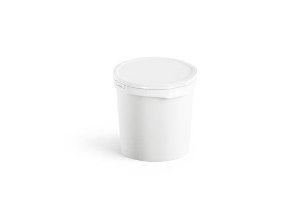 istock Blank white ice cream bucket mockup, side view 1170353837