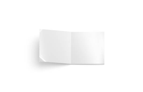 istock Blank white opened square magazine mockup, top view, 1170353940