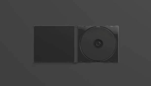 빈 검은 색 cd 케이스 모형 열기, 상단보기, 격리, - computer software box cd packaging 뉴스 사진 이미지