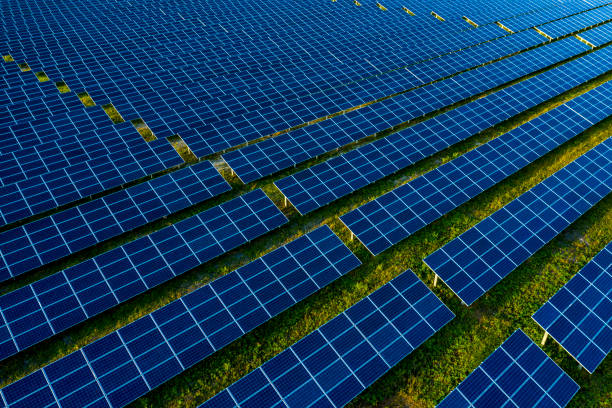 istock Aerial View of Solar Panels Field. 1170355481