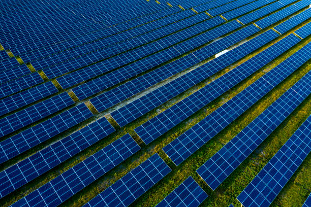 istock Aerial View of Solar Panels Field. 1170355486